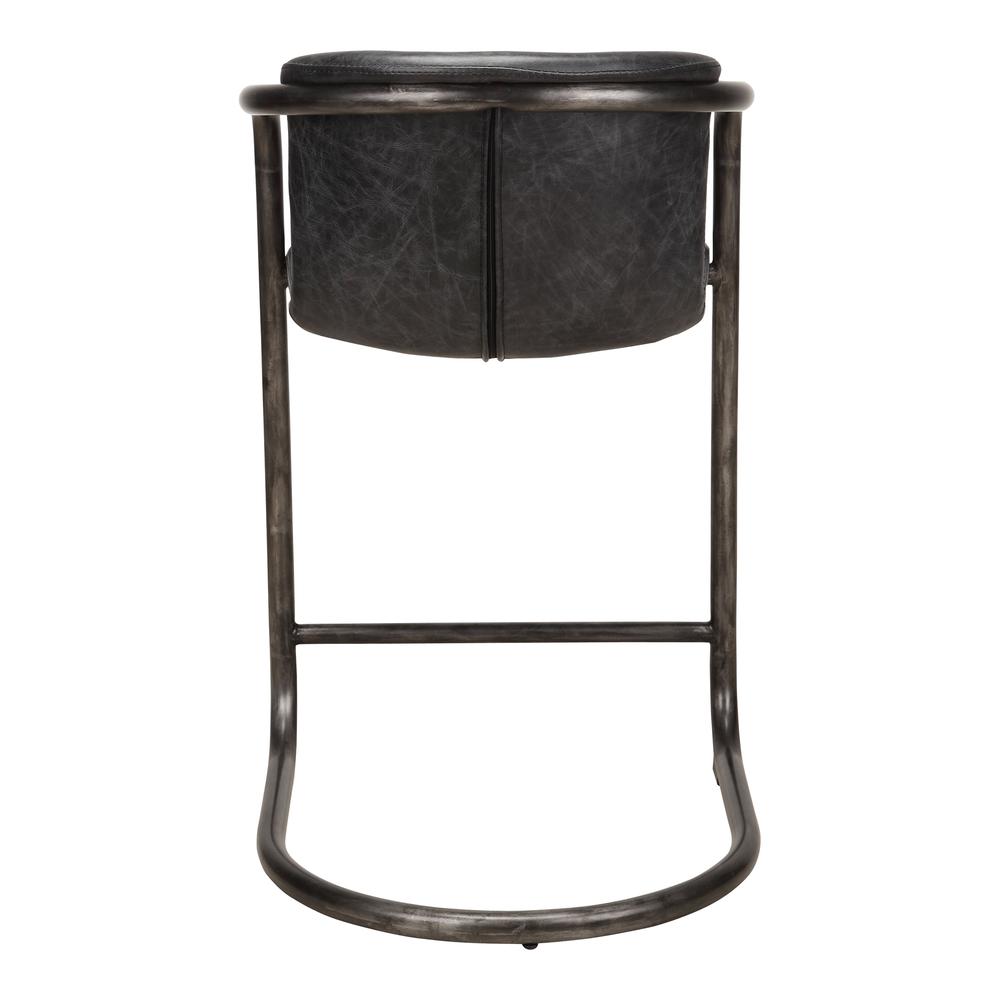 Rustic Black Leather Counter Stool - Freeman Collection (Set of 2), Belen Kox. Picture 3