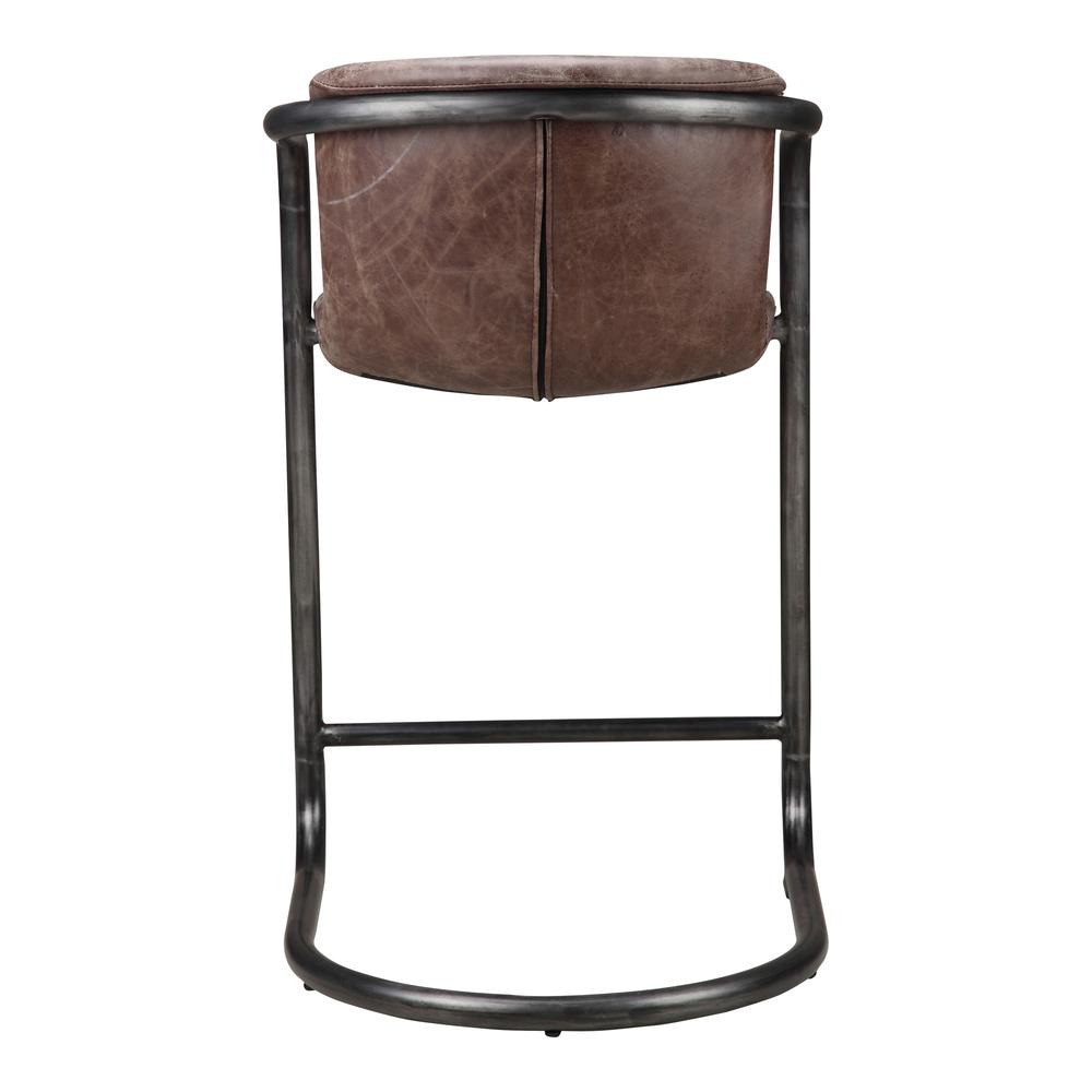 Freeman Counter Stool Grazed Brown Leather-Set Of Two. Picture 5