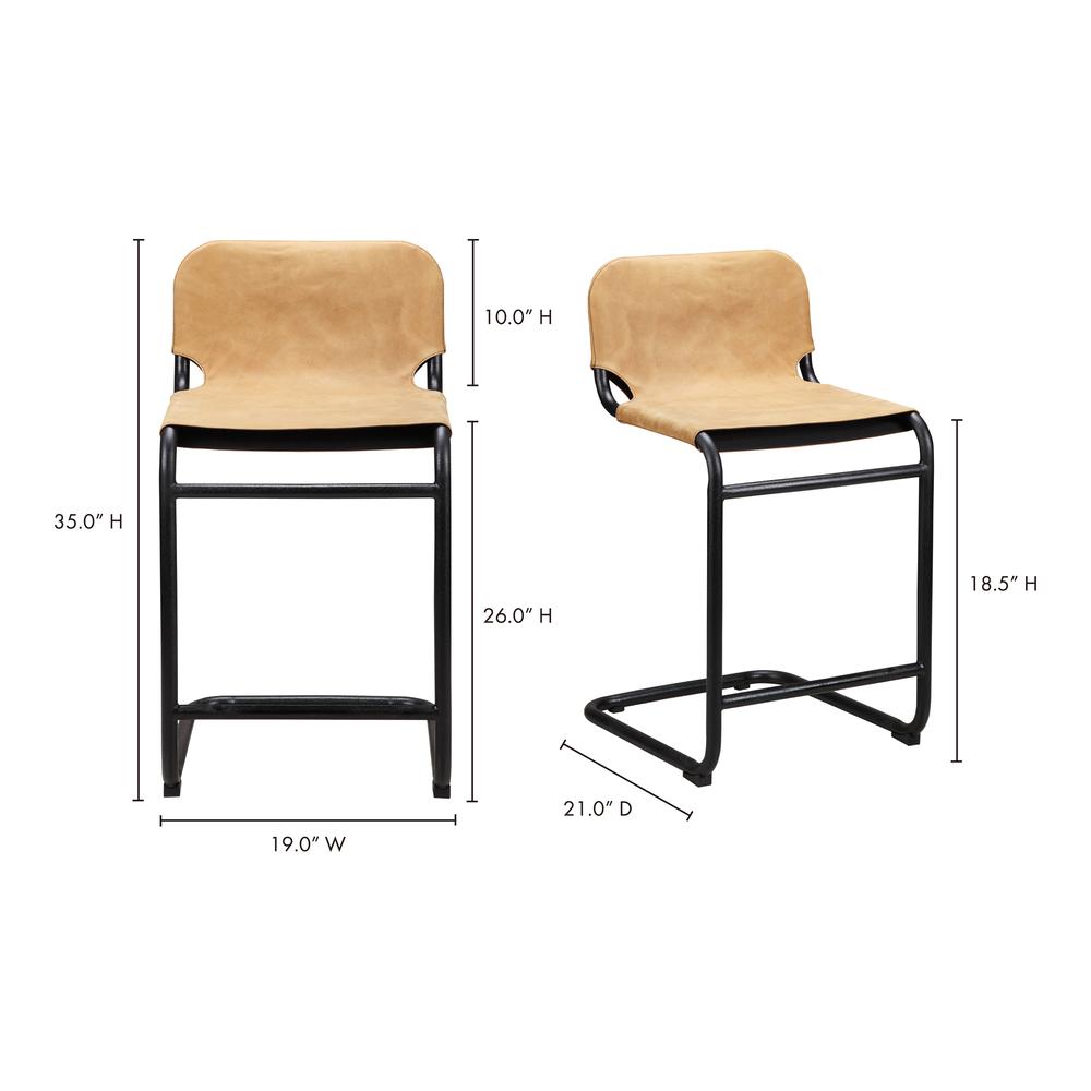 Baker Counter Stool Sunbaked Tan Leather -Set Of Two. Picture 8