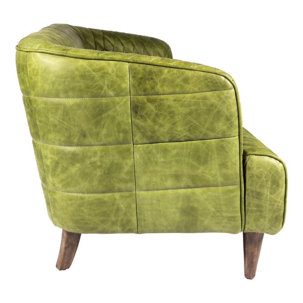 Magdelan Tufted Leather Sofa Emerald. Picture 4