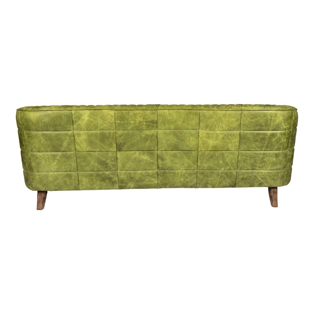 Magdelan Tufted Leather Sofa Emerald. Picture 3
