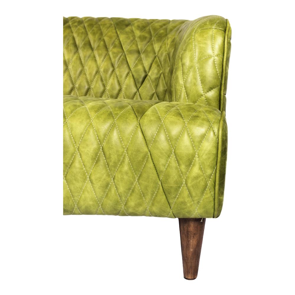 Magdelan Tufted Leather Sofa Emerald. Picture 8
