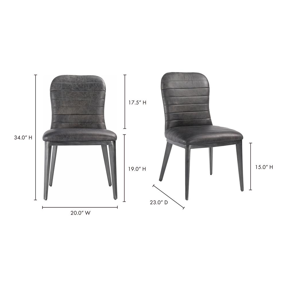 Shelton Dining Chair Nimbus Black Leather-Set Of Two. Picture 7