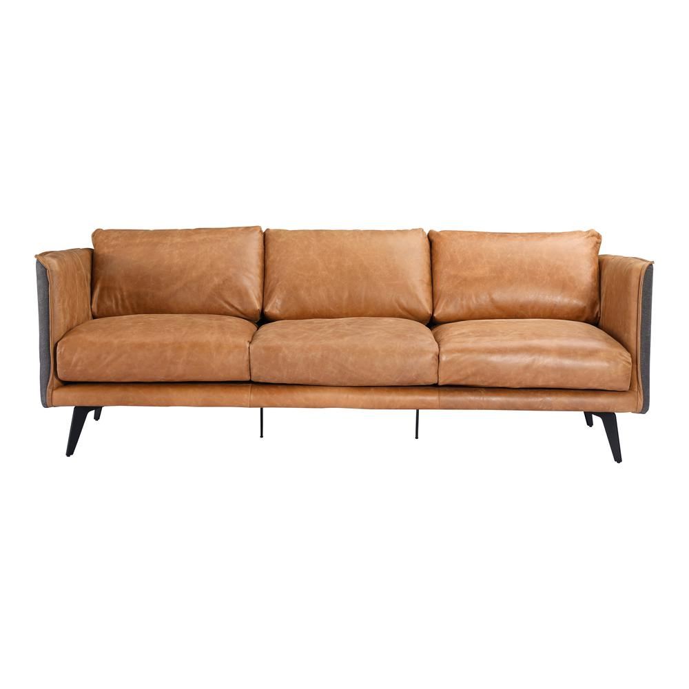 Messina Leather Sofa Cognac. Picture 2