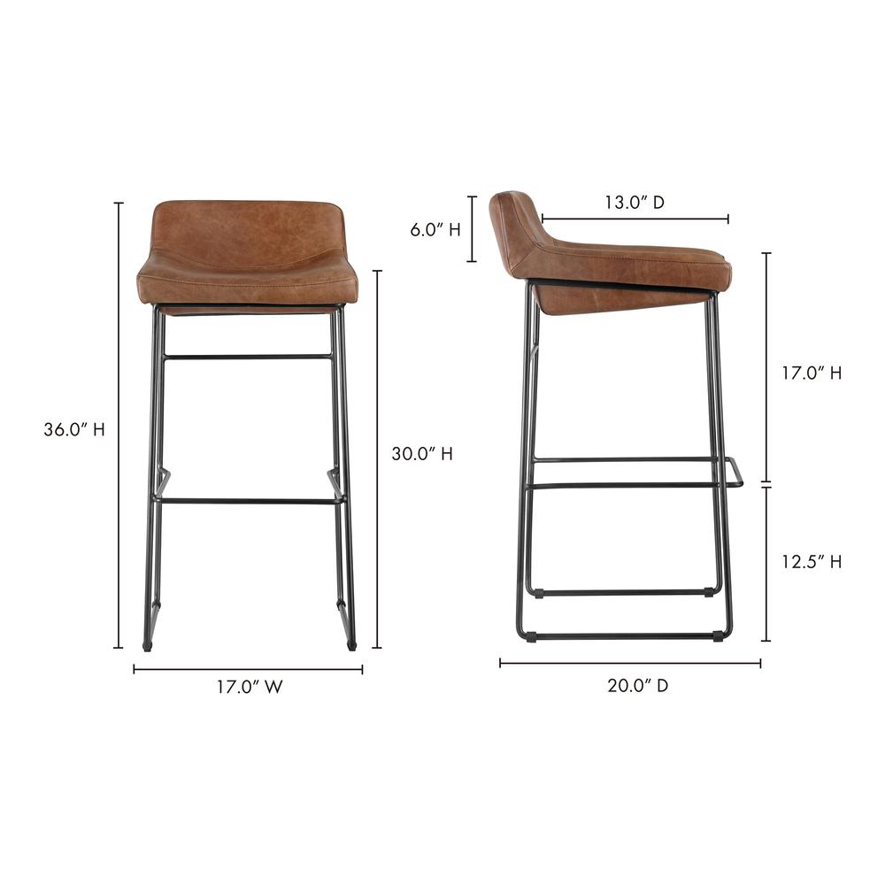 Starlet Barstool Open Road Brown Leather-Set Of Two. Picture 11