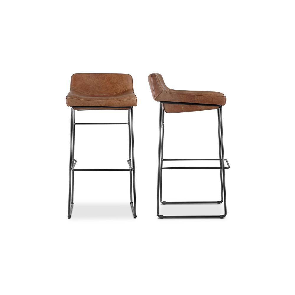 Starlet Barstool Open Road Brown Leather-Set Of Two. Picture 1