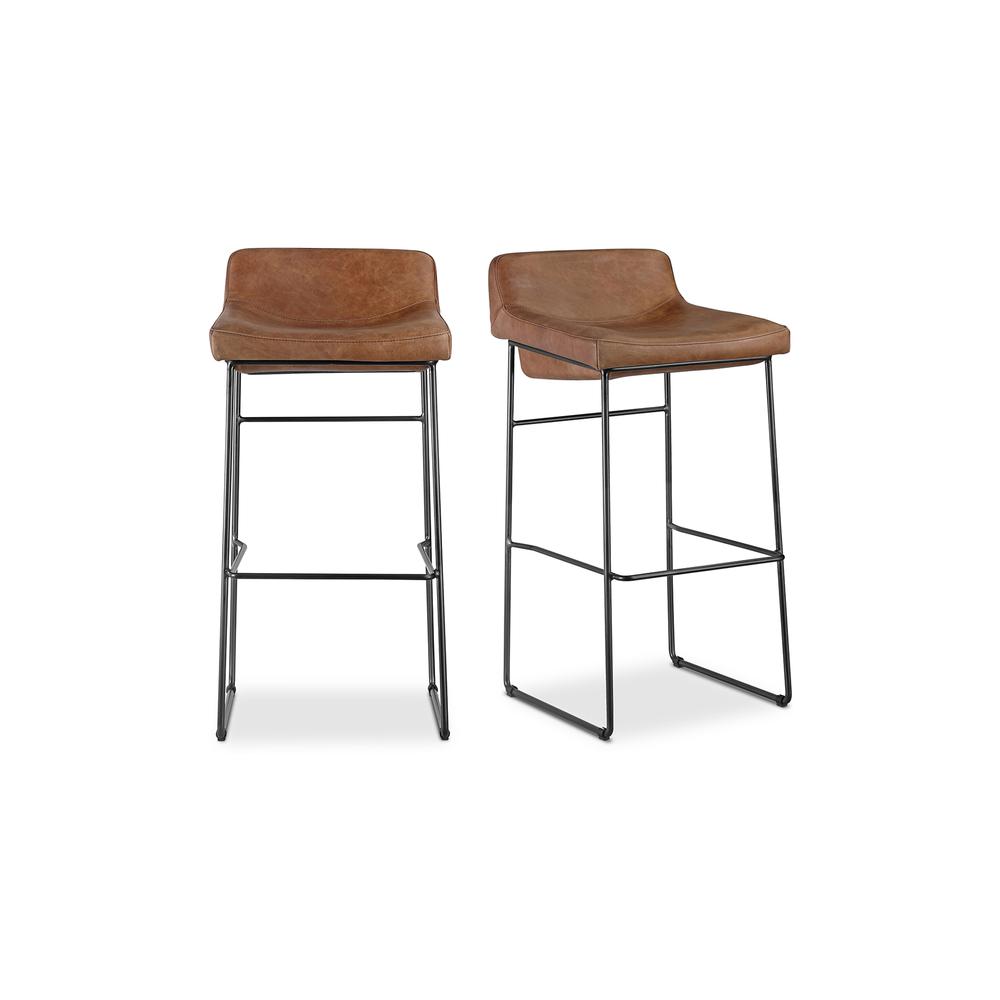 Starlet Barstool Open Road Brown Leather-Set Of Two. Picture 2