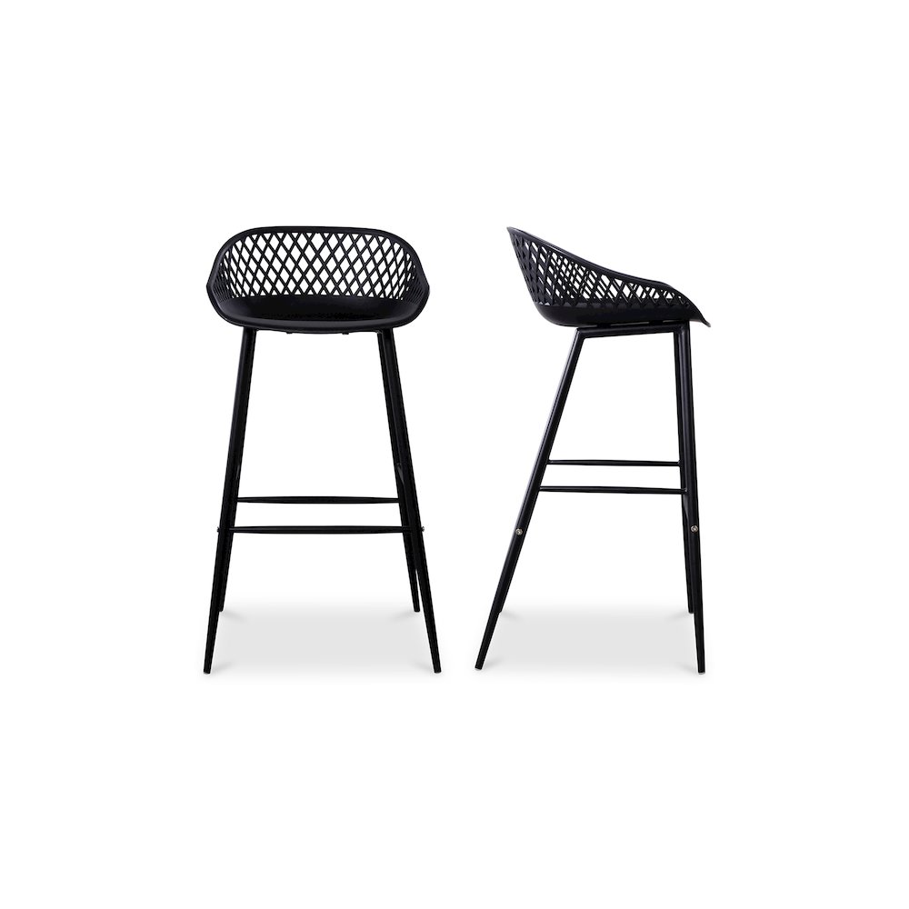 Piazza Outdoor Barstool Black-Set Of Two. Picture 1