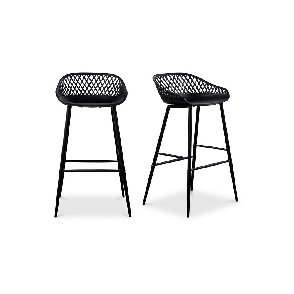 Piazza Outdoor Barstool Black-Set Of Two. Picture 2