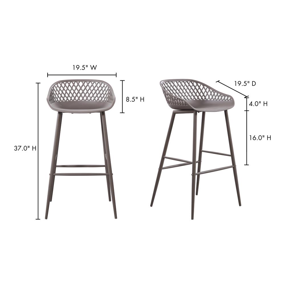 Piazza Outdoor Barstool Grey-Set Of Two. Picture 10