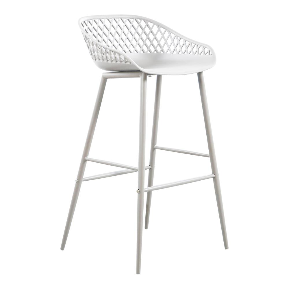 Piazza Outdoor Barstool White-Set Of Two. Picture 5