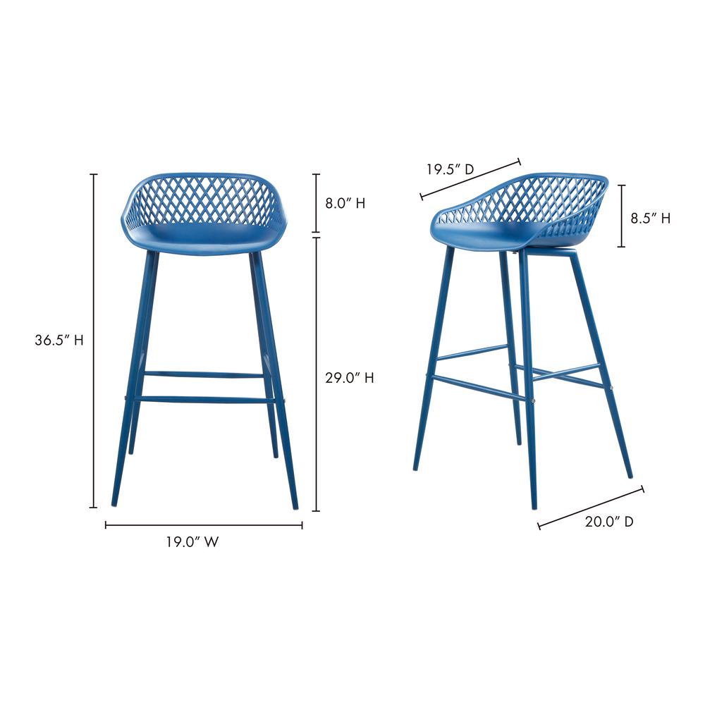 Piazza Outdoor Barstool Blue-Set Of Two. Picture 10