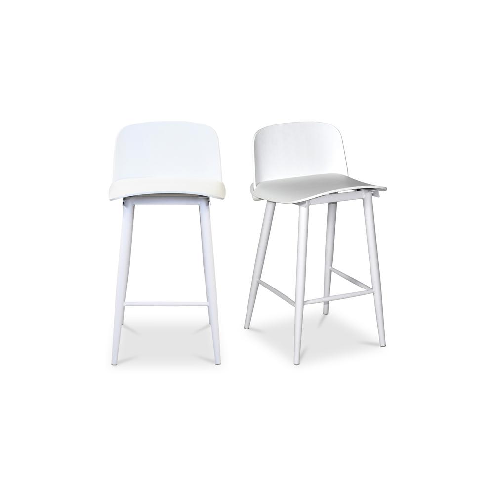Looey Counter Stool White-Set Of Two. Picture 1