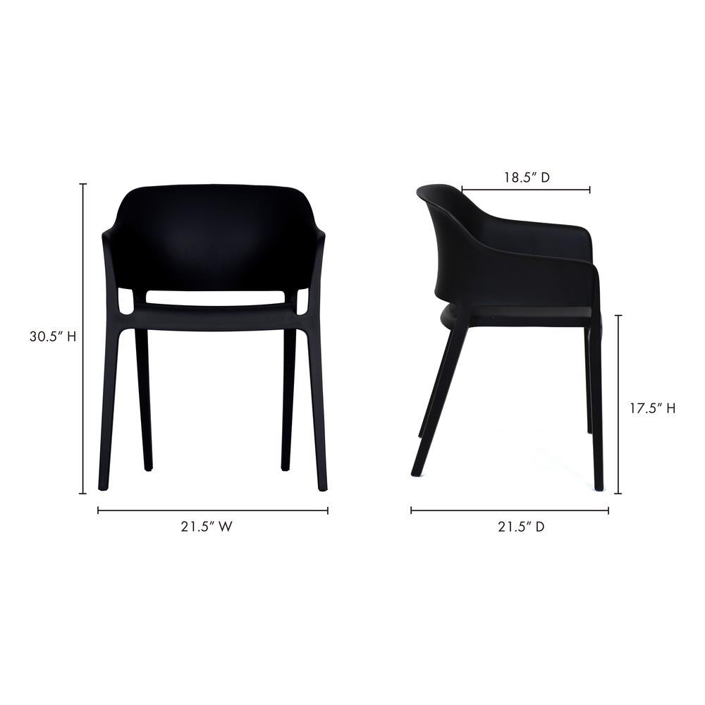 Faro Outdoor Dining Chair Black-Set Of Two. Picture 10