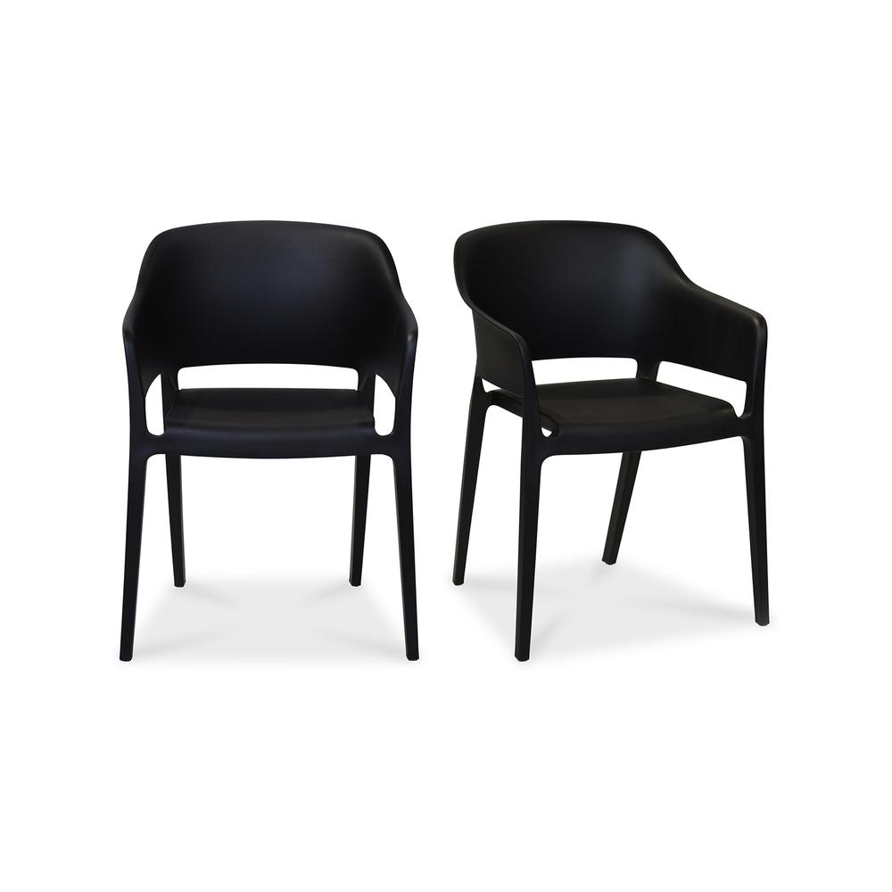 Faro Outdoor Dining Chair Black-Set Of Two. Picture 2