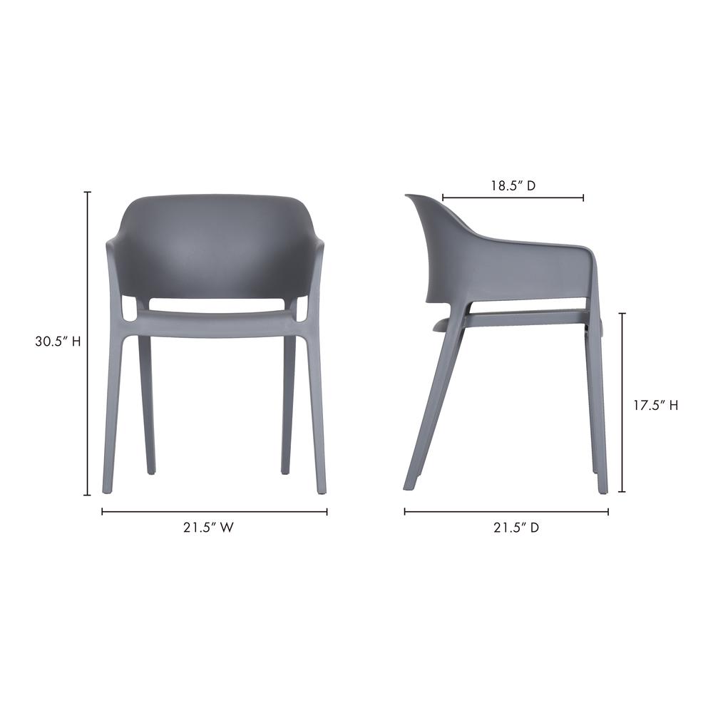 Faro Outdoor Dining Chair Charcoal Grey-Set Of Two. Picture 11