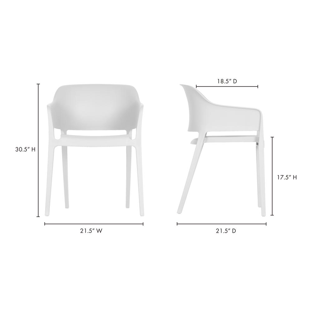 Faro Outdoor Dining Chair White-Set Of Two. Picture 11