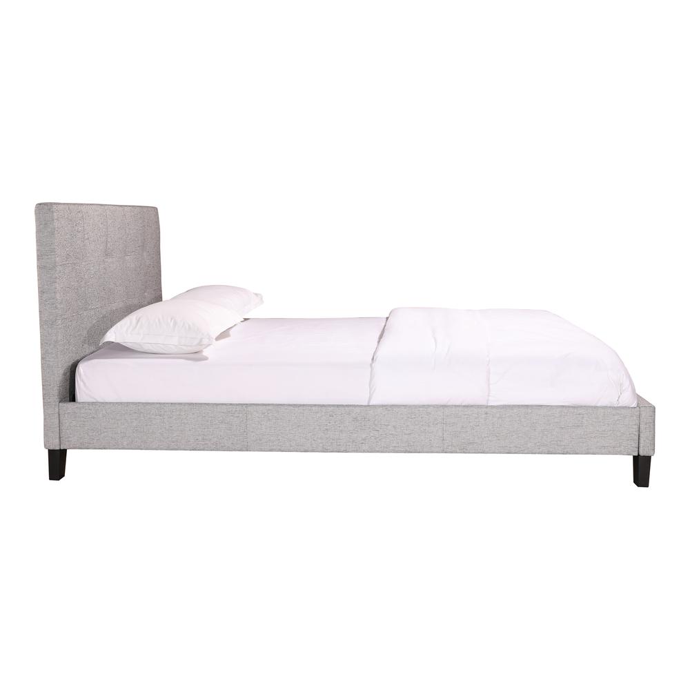 Eliza Queen Bed Light Grey Fabric. Picture 4