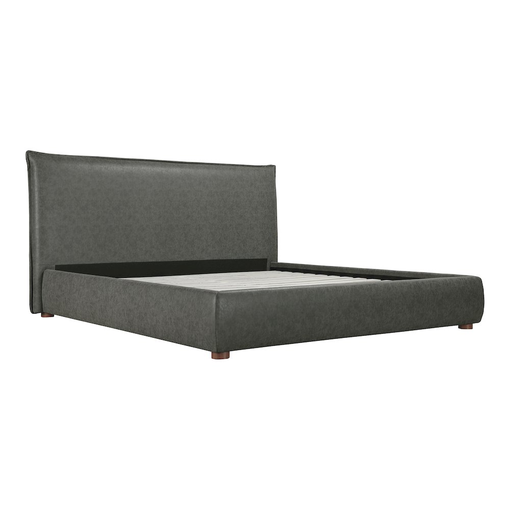 Luzon Queen Bed Slate Vegan Leather. Picture 4