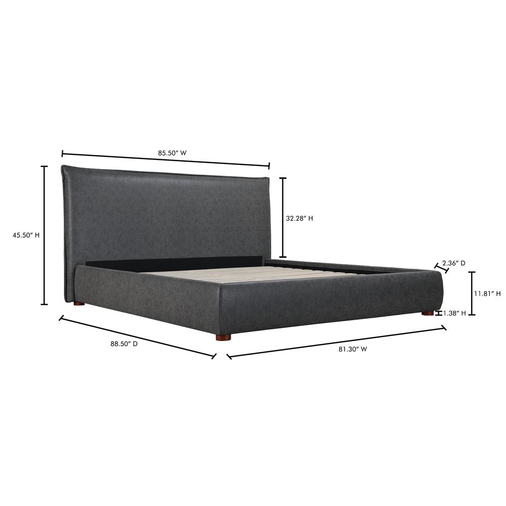 Luzon King Bed Slate Vegan Leather. Picture 14