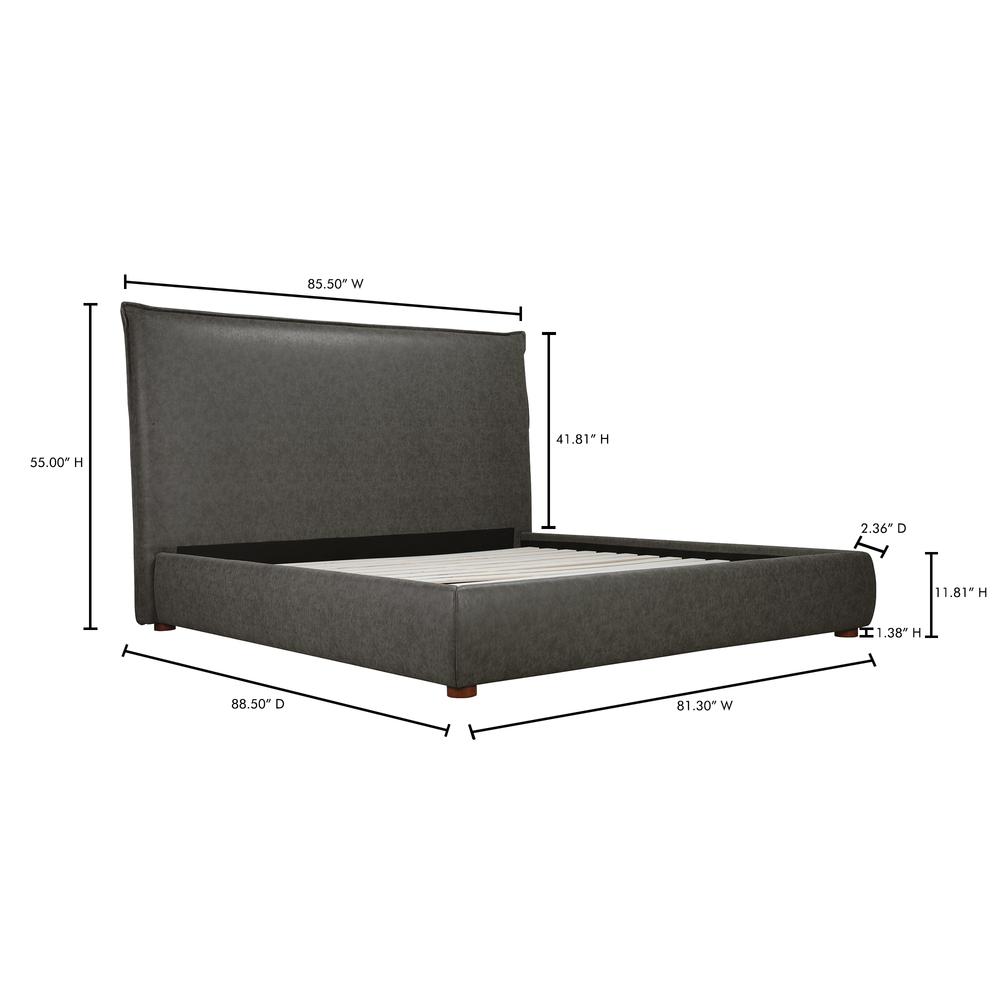 Luzon Vegan Leather King Bed Tall Headboard. Picture 14
