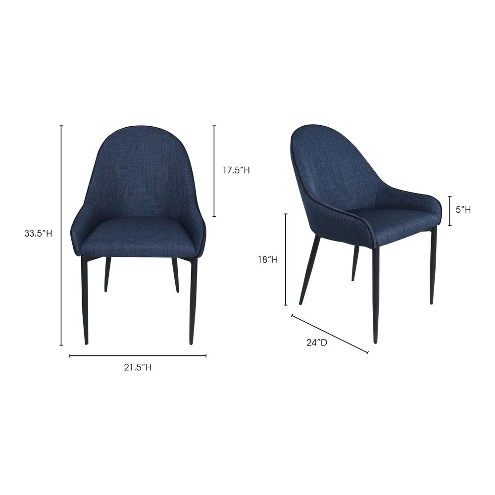Lapis Dining Chair Dark Blue-Set Of Two. Picture 11