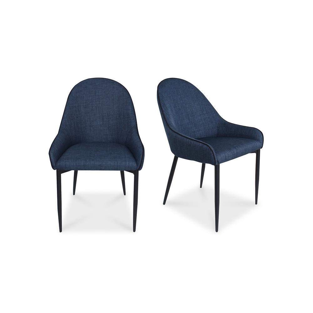 Lapis Dining Chair Dark Blue-Set Of Two. Picture 2