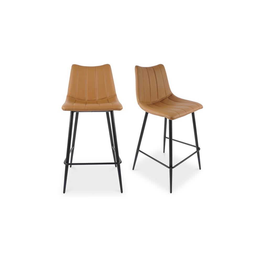 Alibi Counter Stool Tan-Set Of Two. Picture 2