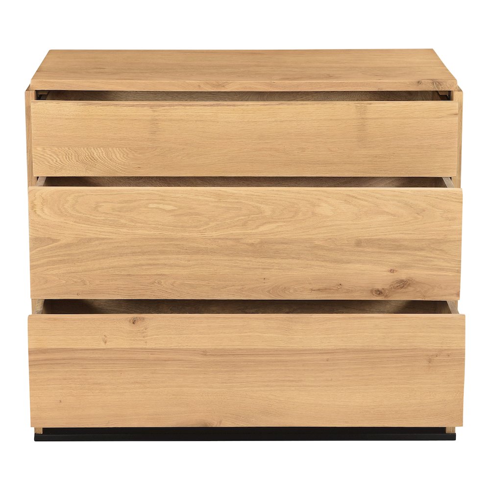 Quinton3 Drawer Nightstand Natural Oak. Picture 2