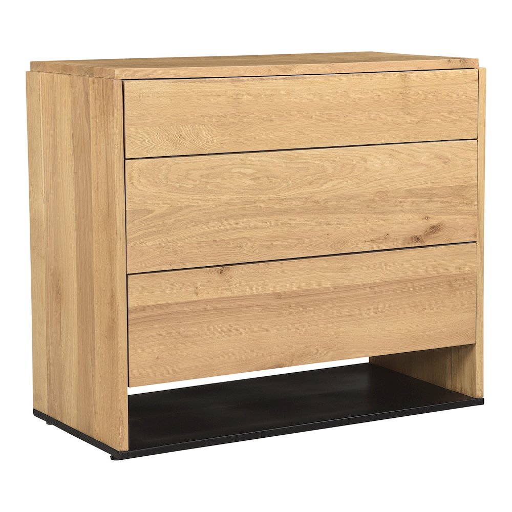 Quinton3 Drawer Nightstand Natural Oak. Picture 3