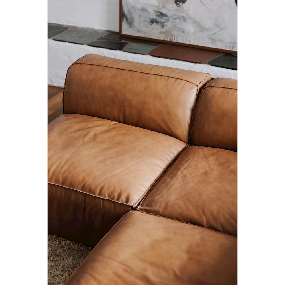 Form Ottoman Sonoran Tan Leather. Picture 5