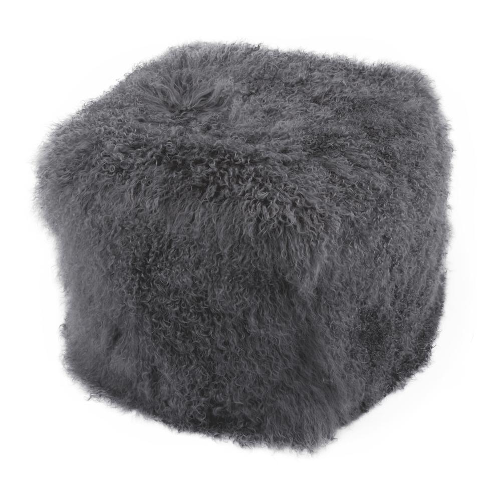 Luxe Smoke Lamb Fur Pouf - Glam Collection, Belen Kox. Picture 1
