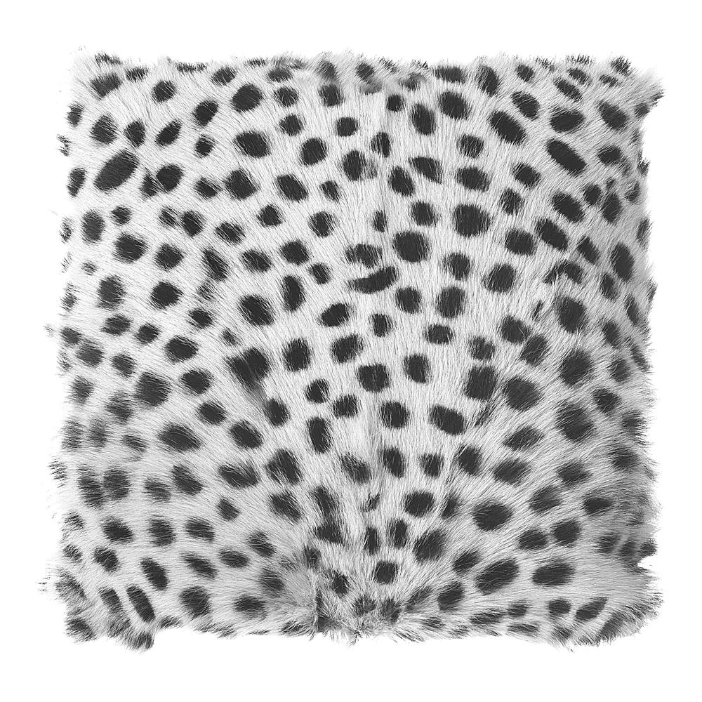 Spotted Goat Fur Pouf. Picture 1
