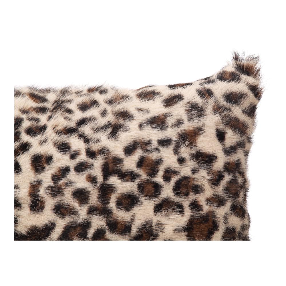 Goat Fur Bolster Spotted Brown Leopard. Picture 2