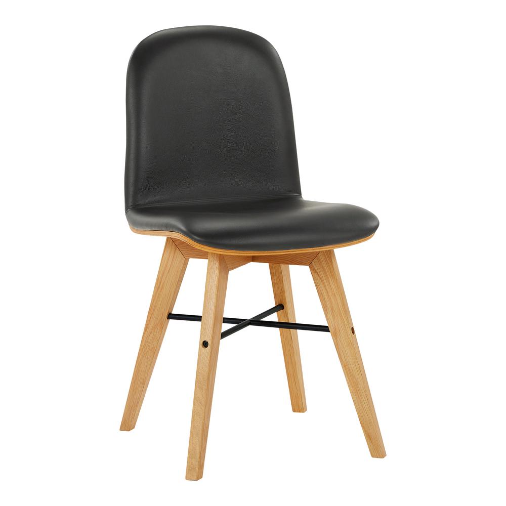Napoli Leather Dining Chair Black-Set Of Two. Picture 4
