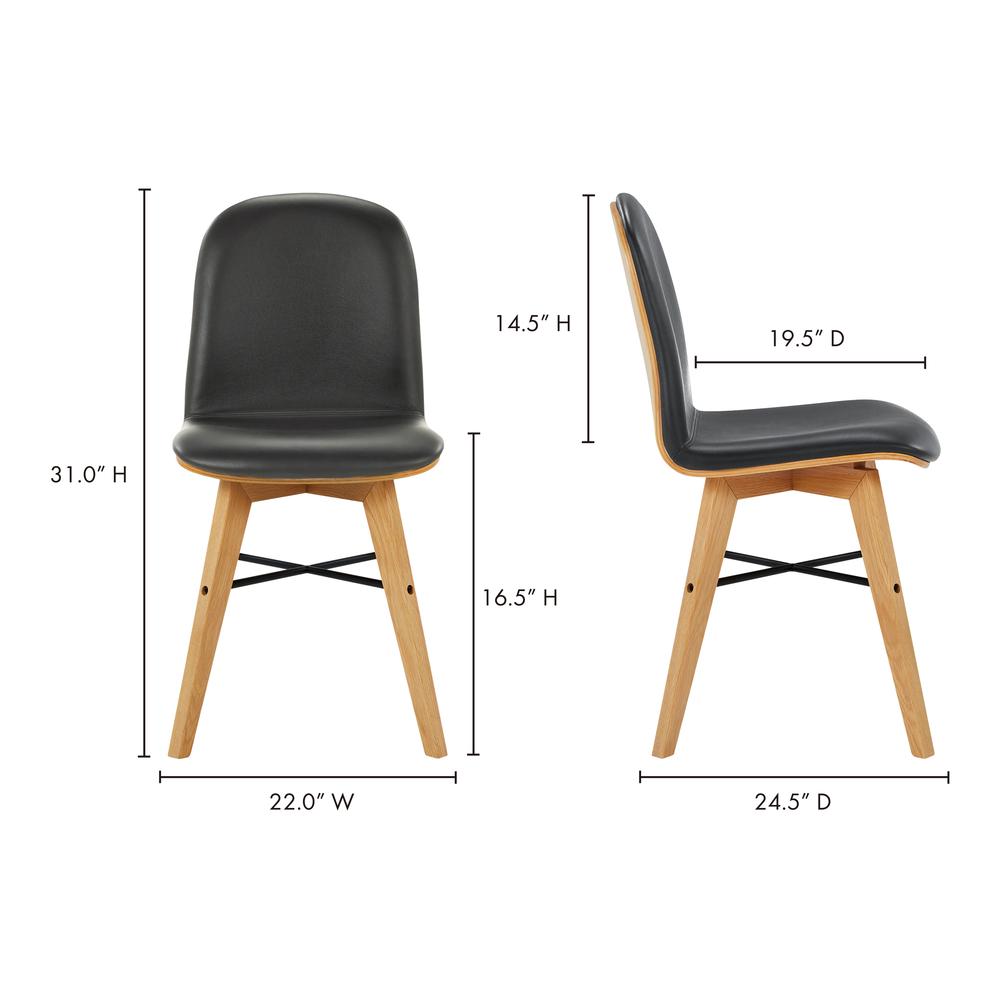 Napoli Leather Dining Chair Black-Set Of Two. Picture 14