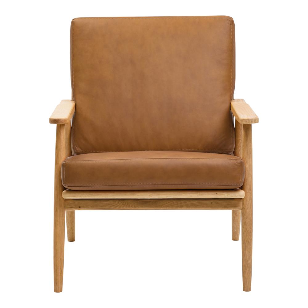 Harper Leather Lounge Chair Tan. Picture 1