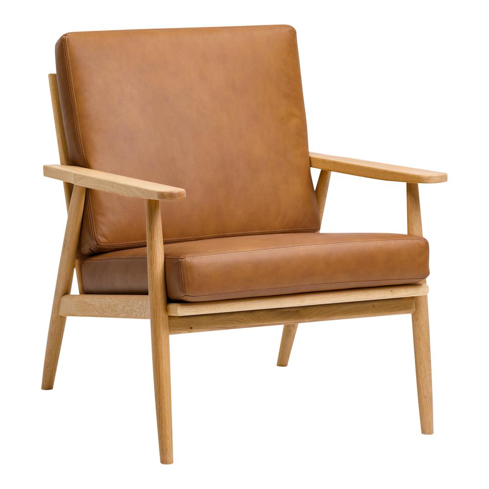 Harper Leather Lounge Chair Tan. Picture 4
