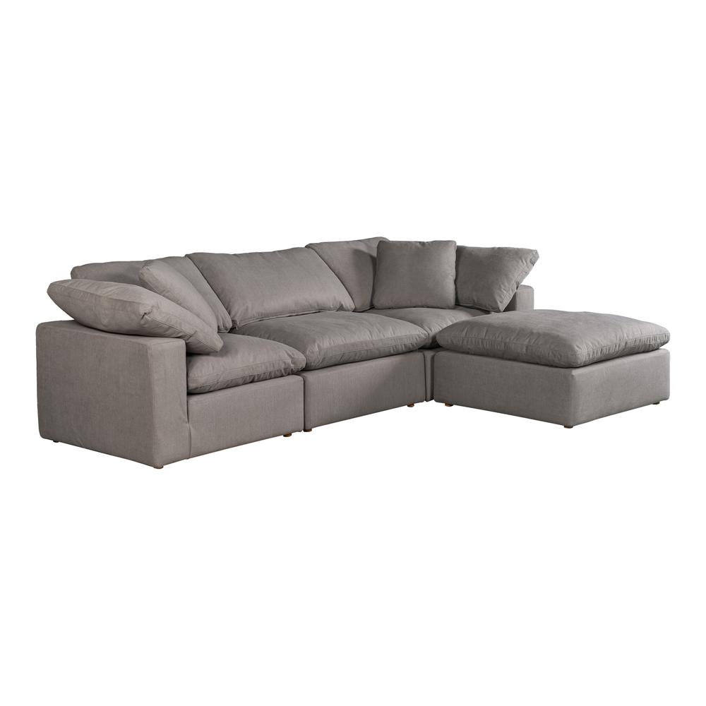 CLAY LOUNGE MODULAR SECTIONAL LIVESMART FABRIC LIGHT GREY. Picture 1