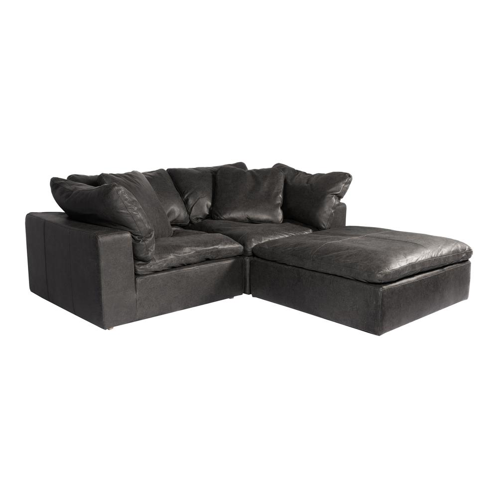 CLAY NOOK MODULAR SECTIONAL NUBUCK LEATHER BLACK. Picture 2