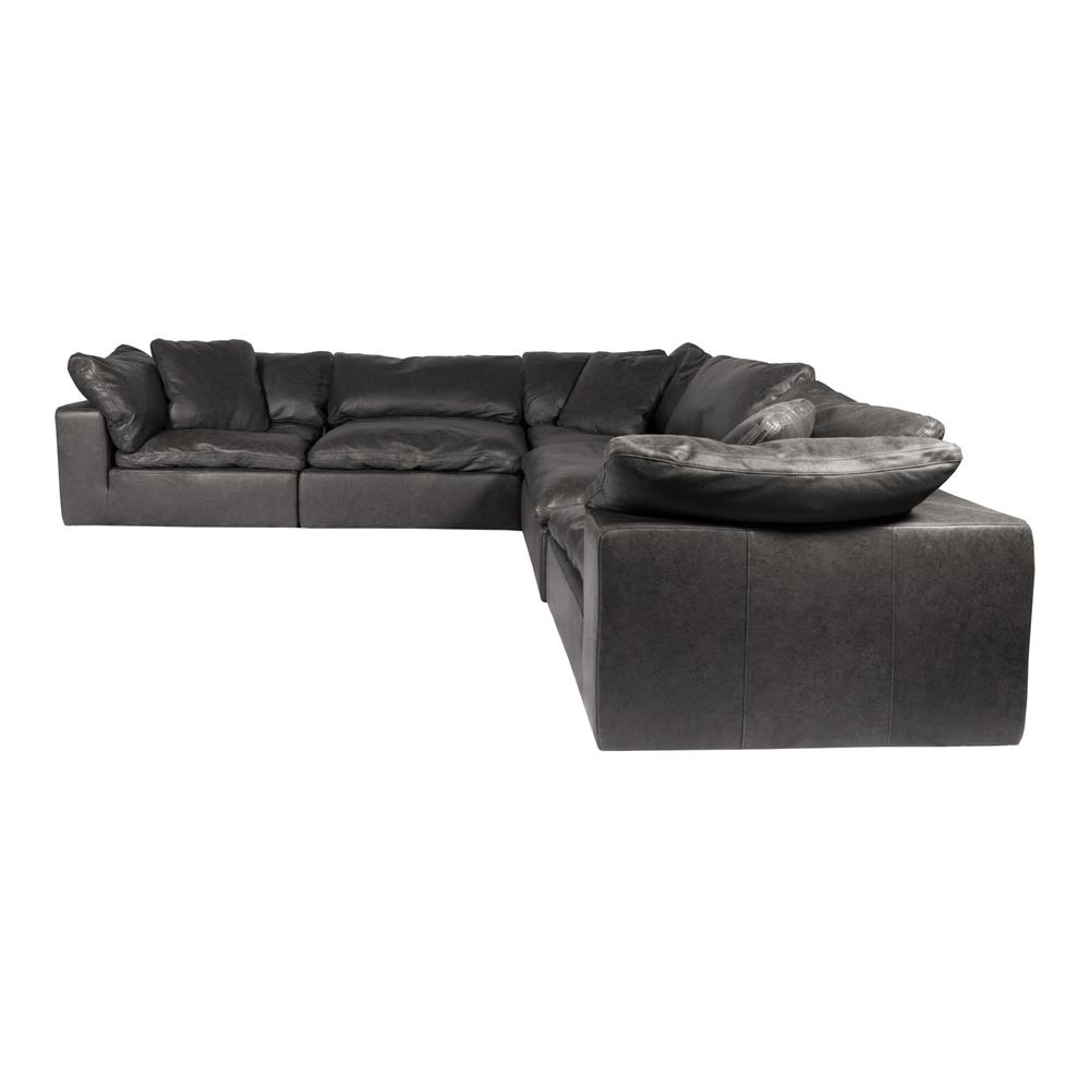 CLAY CLASSIC L MODULAR SECTIONAL NUBUCK LEATHER BLACK. The main picture.