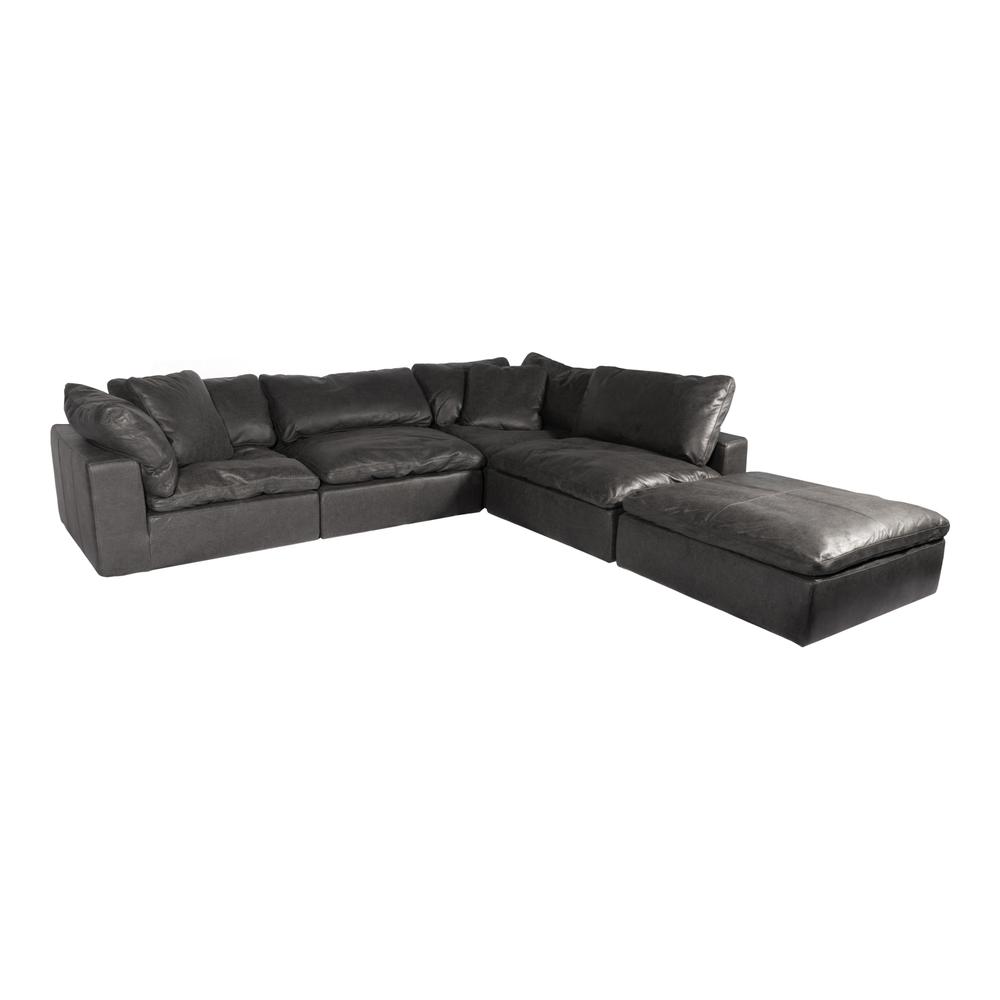 CLAY DREAM MODULAR SECTIONAL NUBUCK LEATHER BLACK. Picture 2
