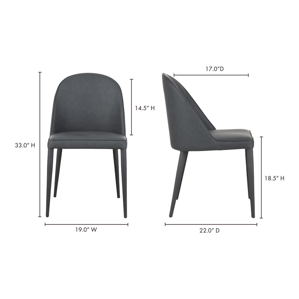 Burton Dining Chair Black Fade Vegan Leather-Set Of Two. Picture 11