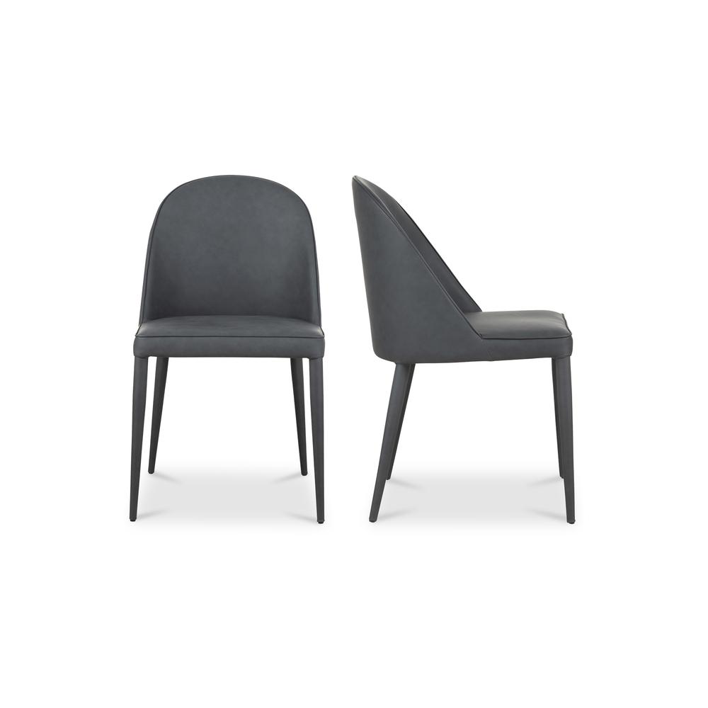 Burton Dining Chair Black Fade Vegan Leather-Set Of Two. Picture 2
