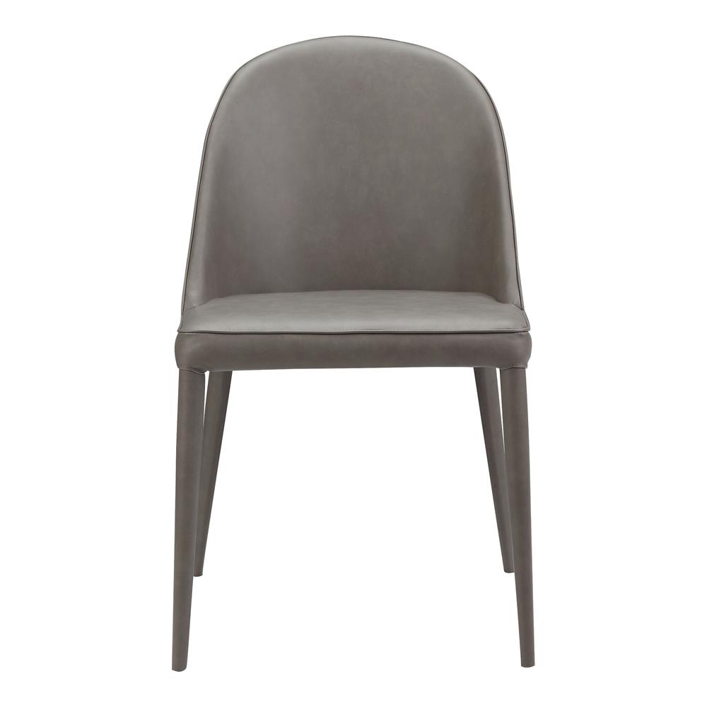 Burton Dining Chair Grey Vegan Leather-Set Of Two. Picture 4