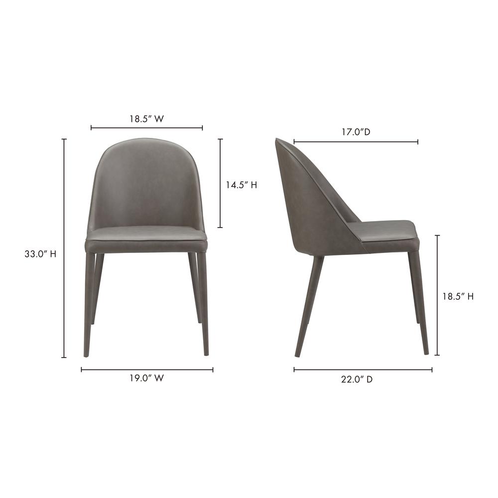 Burton Dining Chair Grey Vegan Leather-Set Of Two. Picture 10