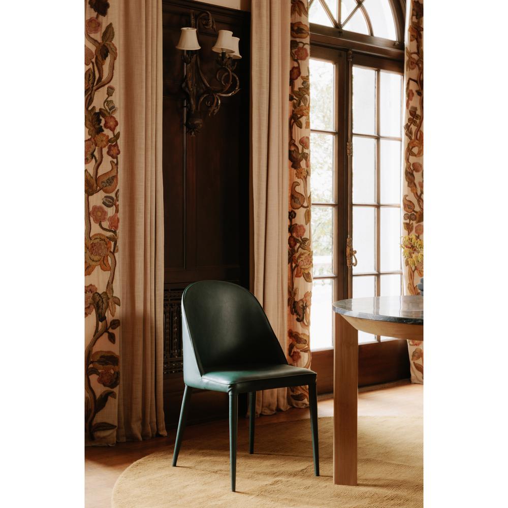 Burton Dining Chair Dark Teal Vegan Leather-Set Of Two. Picture 9