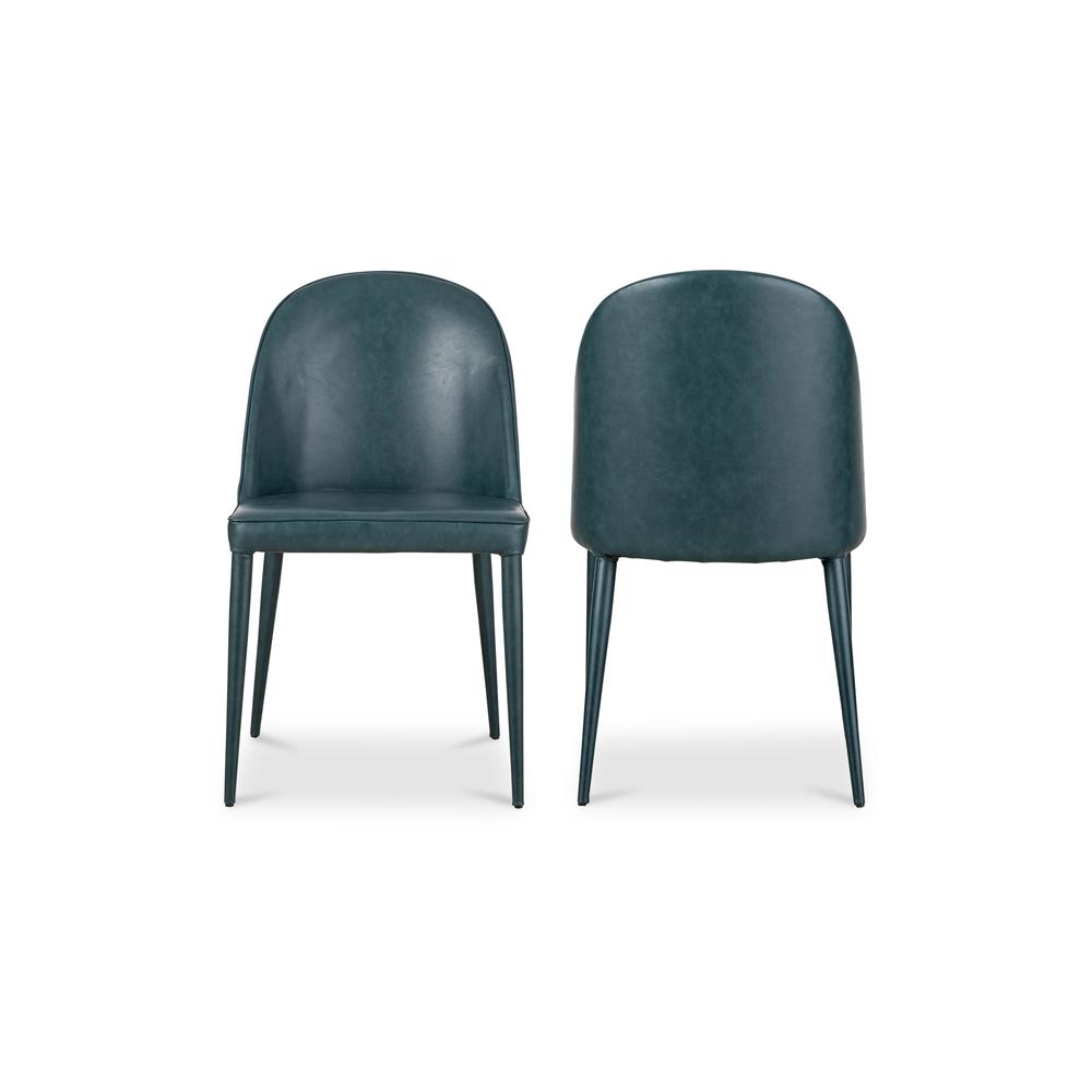 Burton Dining Chair Dark Teal Vegan Leather-Set Of Two. Picture 3