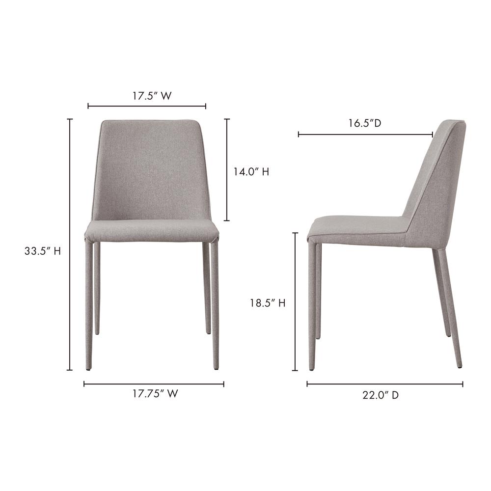 Nora Fabric Dining Chair Light Grey-Set Of Two. Picture 10