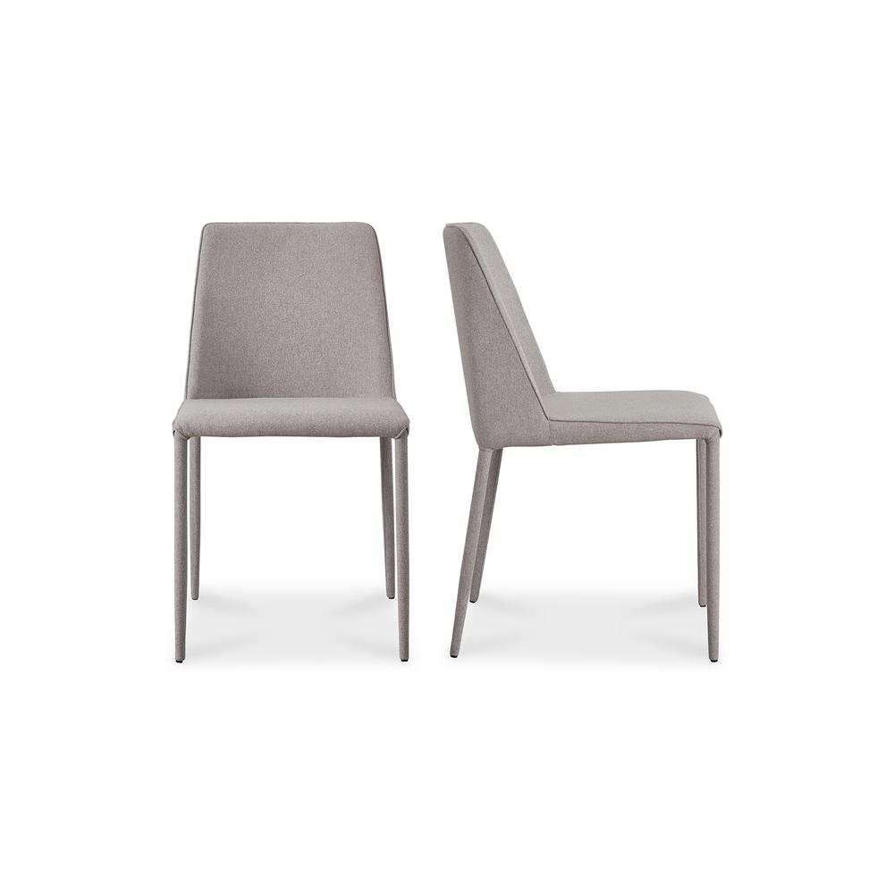 Nora Fabric Dining Chair Light Grey-Set Of Two. Picture 1